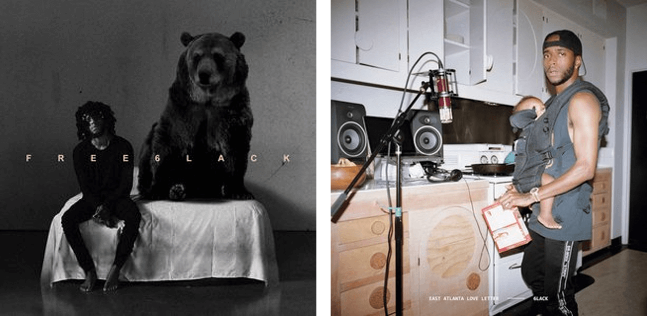 Front covers to 6LACK's two albums